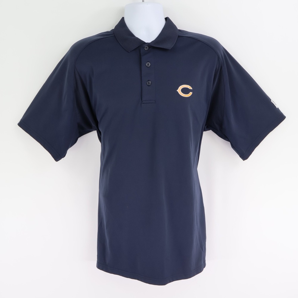 NFL Team‎ Apparel Chicago Bears Polo Shirt Mens L Dark Blue Short Sleeves Active